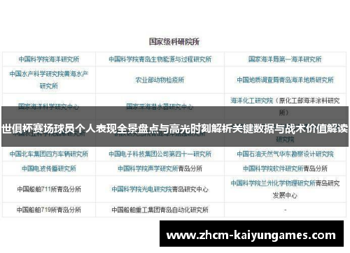 世俱杯赛场球员个人表现全景盘点与高光时刻解析关键数据与战术价值解读
